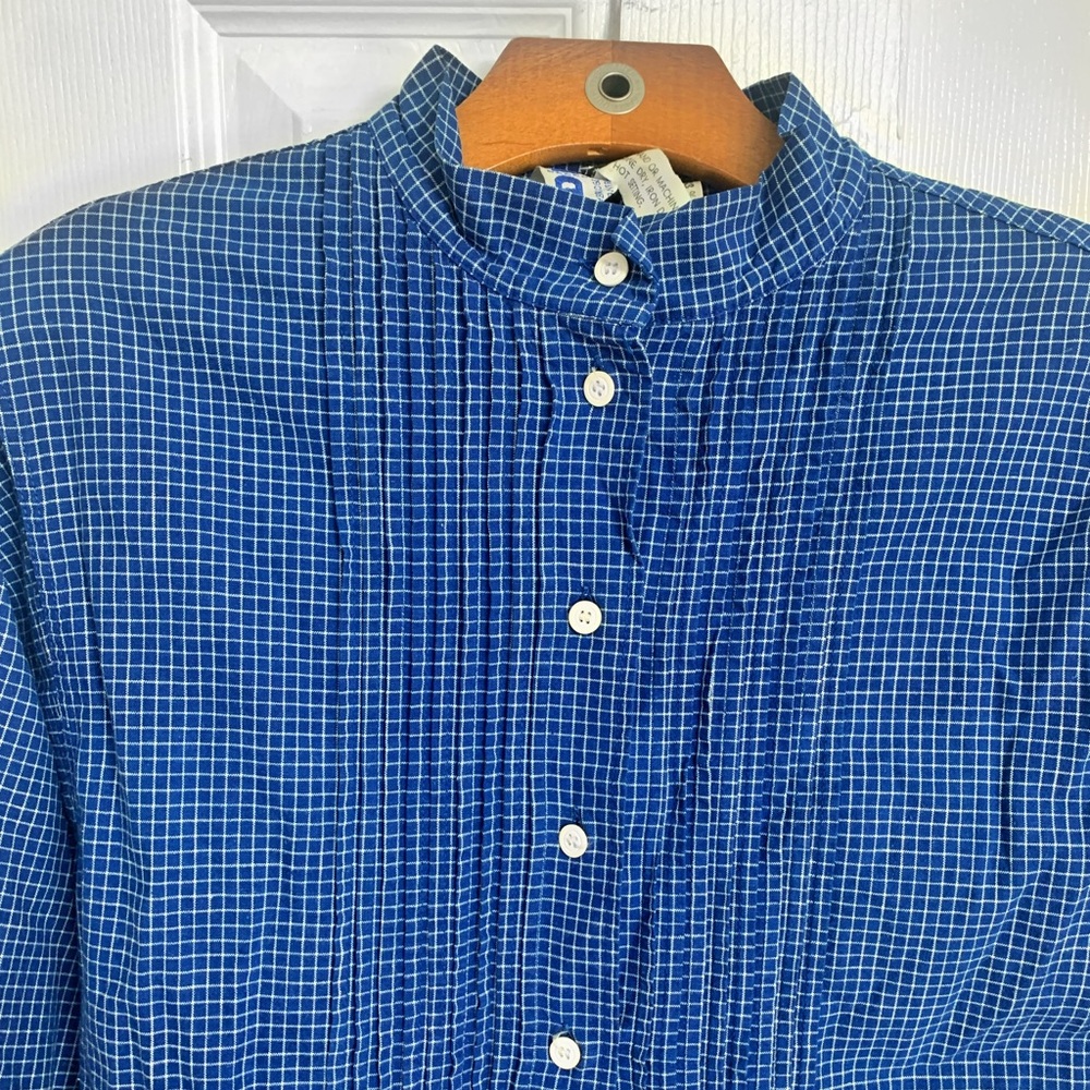 Vintage 60s Marimekko Blue Grid Plaid Dress